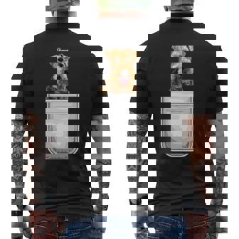 ウェルシュテリア パピー ドッグ ポケット入り メンズTシャツ バックプリント - Kawaiitshirt