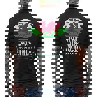 ウェールズ ラグビー チーム Cmon Cymru フラッグ メンズTシャツ バックプリント - Kawaiitshirt