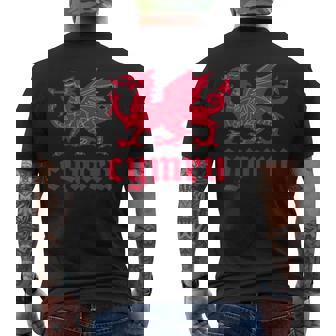 ウェールズ・ウェールズ・ウェールズ・シムレーグ・レッド・ウェールズ・ドラゴン メンズTシャツ バックプリント - Kawaiitshirt