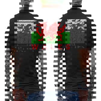 ウェールズ国旗 ウェールズ ドラゴン アンティーク調 メンズ レディース キッズ メンズTシャツ バックプリント - Kawaiitshirt