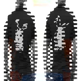 ウサギの穴から出てトラブルに巻き込まれる メンズTシャツ バックプリント - Kawaiitshirt