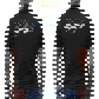 エイッエイッうぉ おもしろ 魚 ジョーク 海 シンプル パロディ 応援 エール 水族館 だじゃれ メンズTシャツ バックプリント - Kawaiitshirt