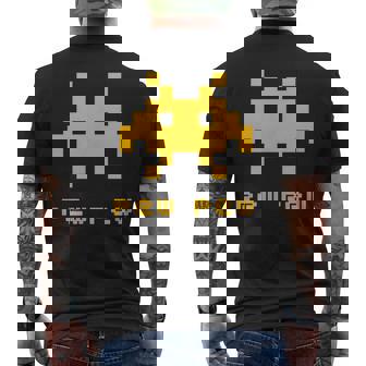 エイリアンインベーダーズピューピュースペース8ビットレトロビデオゲームギフト メンズTシャツ バックプリント - Kawaiitshirt