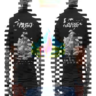 エクアドル コトパクシ国立公園 レトロ ラマ お土産 ハイキング メンズTシャツ バックプリント - Kawaiitshirt