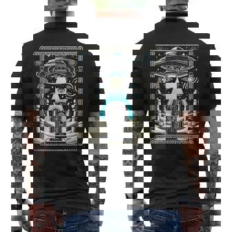 エジプトufoと柱のスターゲート Egypt Ufo Openingtargate メンズTシャツ バックプリント - Kawaiitshirt