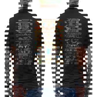 エジプトの多色オーナメント ヒエログリフ ヒエログリフ メンズTシャツ バックプリント - Kawaiitshirt