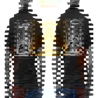 エジプトピラミッドufo猫と光エネルギー Egypt Ufo Pyramid Beam メンズTシャツ バックプリント - Kawaiitshirt