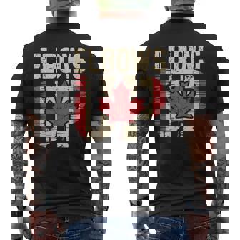 エルボーズアップ カナダ カナダ国旗 プライド 北 強い メープルリーフ メンズTシャツ バックプリント - Kawaiitshirt