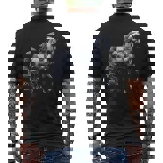 エレガントなアラビア馬のデザイン、馬好きに最適です。 メンズTシャツ バックプリント - Kawaiitshirt