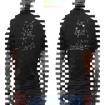 エレガントなラインアート ダンボラット ペット ラット メンズTシャツ バックプリント - Kawaiitshirt