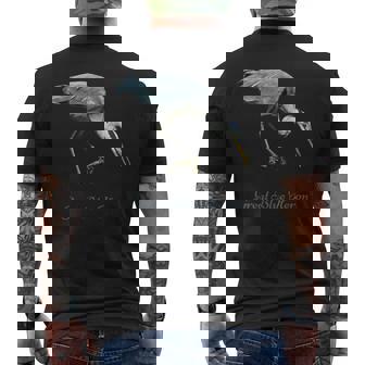 オオアオサギ 鳥類学 メンズTシャツ バックプリント - Kawaiitshirt