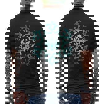 オム、マントラ、シンボル、マンダラ、蓮の花、仏教、ヨガ メンズTシャツ バックプリント - Kawaiitshirt