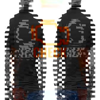 オレンジ色の車のエンジンダッシュボード警告灯 面白いメカニック。 メンズTシャツ バックプリント - Kawaiitshirt