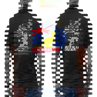 オーストラリア国旗マップ コンチネント カンガルー コアラ メンズTシャツ バックプリント - Kawaiitshirt