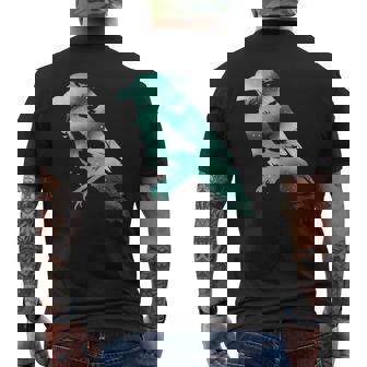 オーディンブラックカラスギフトバイキングレイヴンシルエット メンズTシャツ バックプリント - Kawaiitshirt