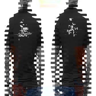 オートバイライダーのためのモトクロスハートビート面白いデザイン メンズTシャツ バックプリント - Kawaiitshirt