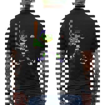 カエルの野球、カエルの野球、カエルの野球選手 メンズTシャツ バックプリント - Kawaiitshirt