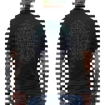 カタカムナ フトマニ図 神代文字 メンズTシャツ バックプリント - Kawaiitshirt