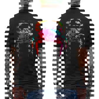 カニ カラフル 幾何学 動物 アート グラフィック モチーフ カニ メンズTシャツ バックプリント - Kawaiitshirt