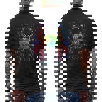 カニ曼荼羅動物モチーフアートカニ メンズTシャツ バックプリント - Kawaiitshirt