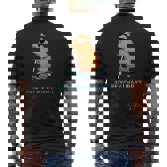 カピバラ・サングラス メンズTシャツ バックプリント - Kawaiitshirt