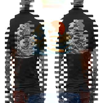 カプチーノ アサシーノ 和波 アート 忍者 コーヒー好き メンズTシャツ バックプリント - Kawaiitshirt