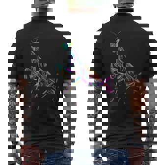 カマキリ カラフル 虫 昆虫 昆虫学 昆虫学者 メンズTシャツ バックプリント - Kawaiitshirt