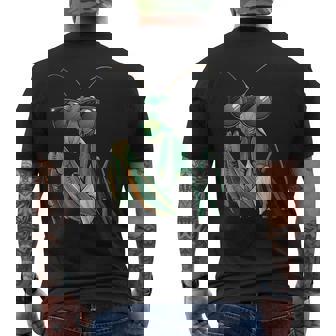 カマキリのサングラスをかぶったコスチュームファニーバグ昆虫 メンズTシャツ バックプリント - Kawaiitshirt