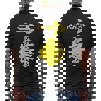 カミーノデサンティアゴの巡礼のシンボル、ブエンカミノシェル メンズTシャツ バックプリント - Kawaiitshirt