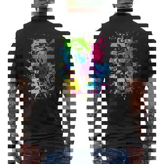 カラフル グラフィティグラフィックスプレーペンキの缶ストリートアートアーティスト メンズTシャツ バックプリント - Kawaiitshirt