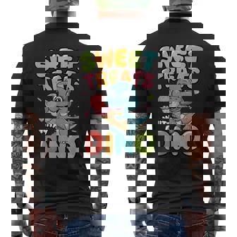 カラフル スイート おやつ 恐竜 かわいい 恐竜 デザート アイスクリーム メンズTシャツ バックプリント - Kawaiitshirt