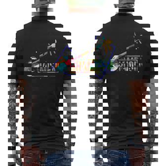 カラフル 三味線 三味線 三味線 三元楽器 メンズTシャツ バックプリント - Kawaiitshirt