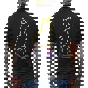 カラフルなかわいい猫 足 メンズTシャツ バックプリント - Kawaiitshirt