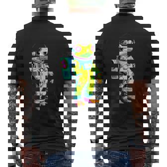 カラフルなカエルの宇宙飛行士キャラクター メンズTシャツ バックプリント - Kawaiitshirt