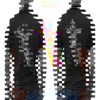 カラフルなキリン愛動物愛キリン メンズTシャツ バックプリント - Kawaiitshirt