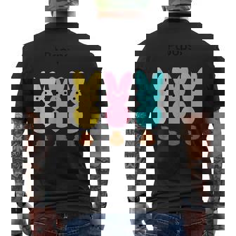 カラフルなマシュマロバニーのうんち メンズTシャツ バックプリント - Kawaiitshirt