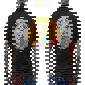 カラフルなヤギ メンズTシャツ バックプリント - Kawaiitshirt