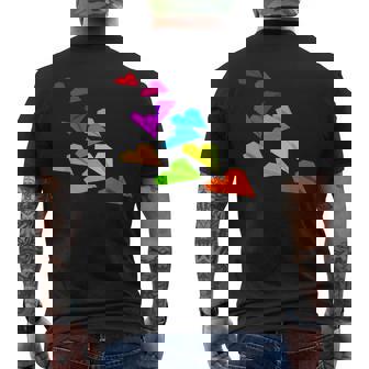 カラフルな紙飛行機デザイン 飛行機愛好家向け メンズTシャツ バックプリント - Kawaiitshirt