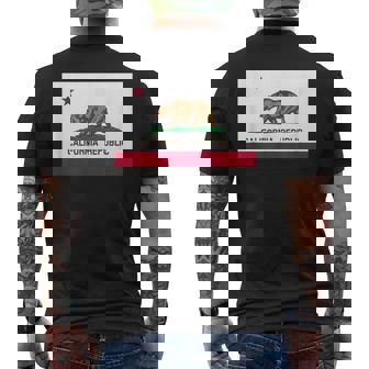 カリフォルニア州「ベアリパブリック」州旗 メンズTシャツ バックプリント - Kawaiitshirt