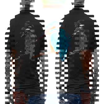 カワセミ 動物モチーフ 動物の顔 鳥モチーフ 動物モチーフ 鳥 カワセミ メンズTシャツ バックプリント - Kawaiitshirt