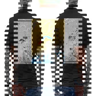 カワセミ 鳥 動物 ヴィンテージ 和 浮世絵 自然 江戸 メンズTシャツ バックプリント - Kawaiitshirt