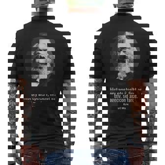 カール・マルクス 名言 哲学者の哲学 賢いマルクス主義ストイック メンズTシャツ バックプリント - Kawaiitshirt