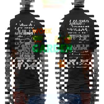 ガーデニング 犬 ペット好き 庭師 庭 ペット ギフト 植物 メンズTシャツ バックプリント - Kawaiitshirt