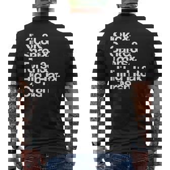 キック&スネア&トムズ&ハイハット&クラッシュドラムセットテキスト メンズTシャツ バックプリント - Kawaiitshirt