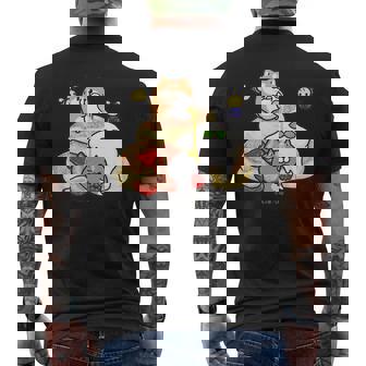 キッズ ボンレス犬とボンレス猫 パンケーキ メンズTシャツ バックプリント - Kawaiitshirt