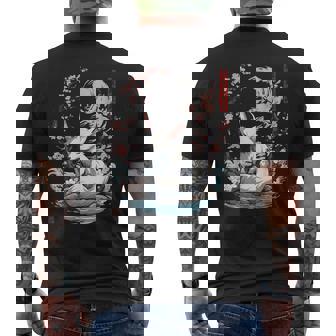 キツネ 妖怪 白狐 幽霊 浮世絵 ヴィンテージ メンズTシャツ バックプリント - Kawaiitshirt