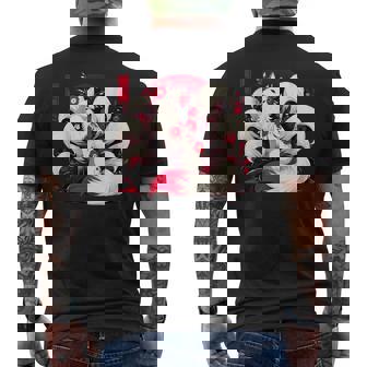 キツネ キツネ 赤いクモユリ 花 日本の九尾キツネ メンズTシャツ バックプリント - Kawaiitshirt