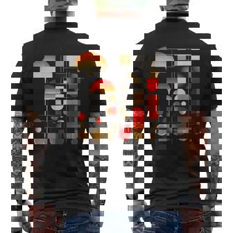 キノコ 幾何学 アート イラスト グラフィック キノコ メンズTシャツ バックプリント - Kawaiitshirt