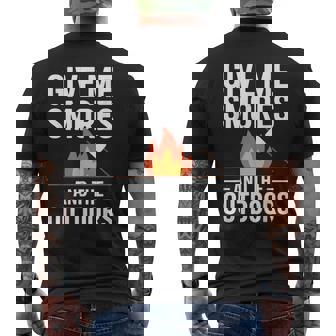 キャンプ&ハイカー向け、スモーズアンドザアウトドアデザインを与えてください メンズTシャツ バックプリント - Kawaiitshirt