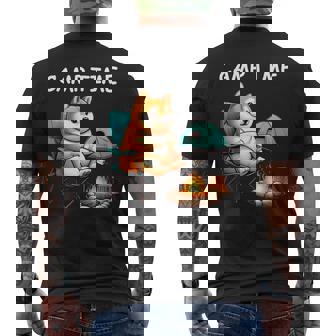 キャンプ Camp Time アウトドア 焚火 おもしろ 犬 柴犬好き 柴犬 名言 文字 面白い ふざけた ネタ メンズTシャツ バックプリント - Kawaiitshirt